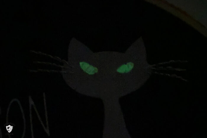 glow in the dark thread on black fabric