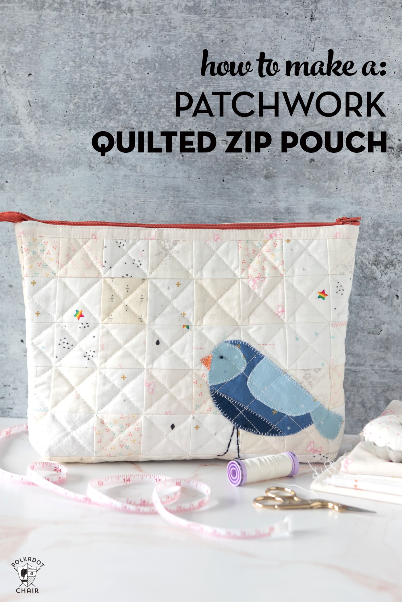 Quilted Patchwork Zip Bag Sewing Pattern