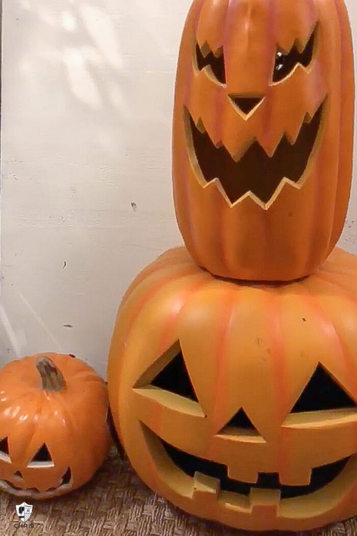 stack of plastic pumpkins