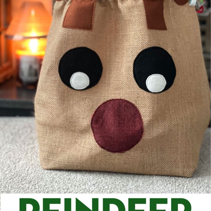 Reindeer Sack Gift Bag Sewing Pattern - The Polka Dot Chair