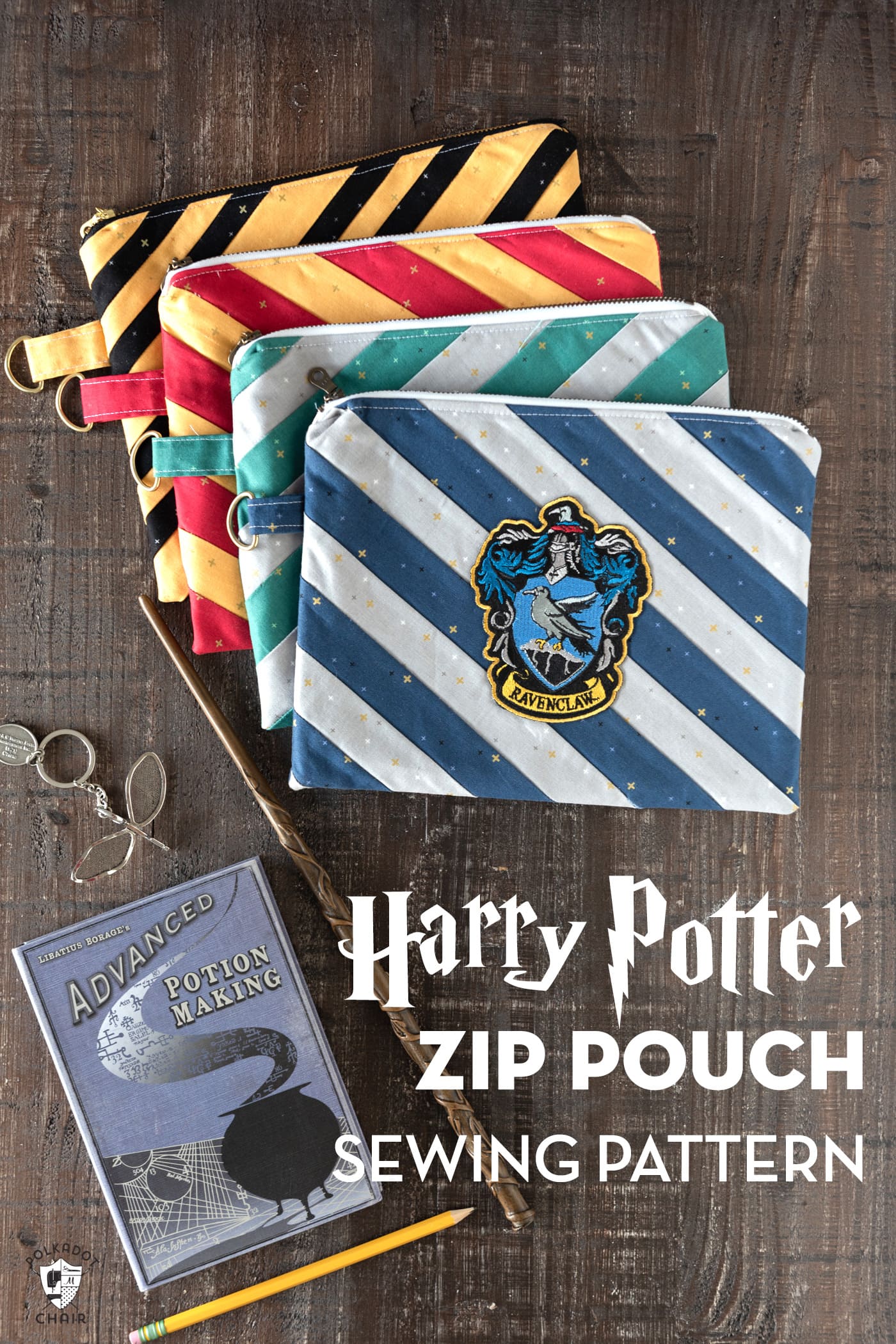 Harry Potter House Inspired Zip Pouch Tutorial