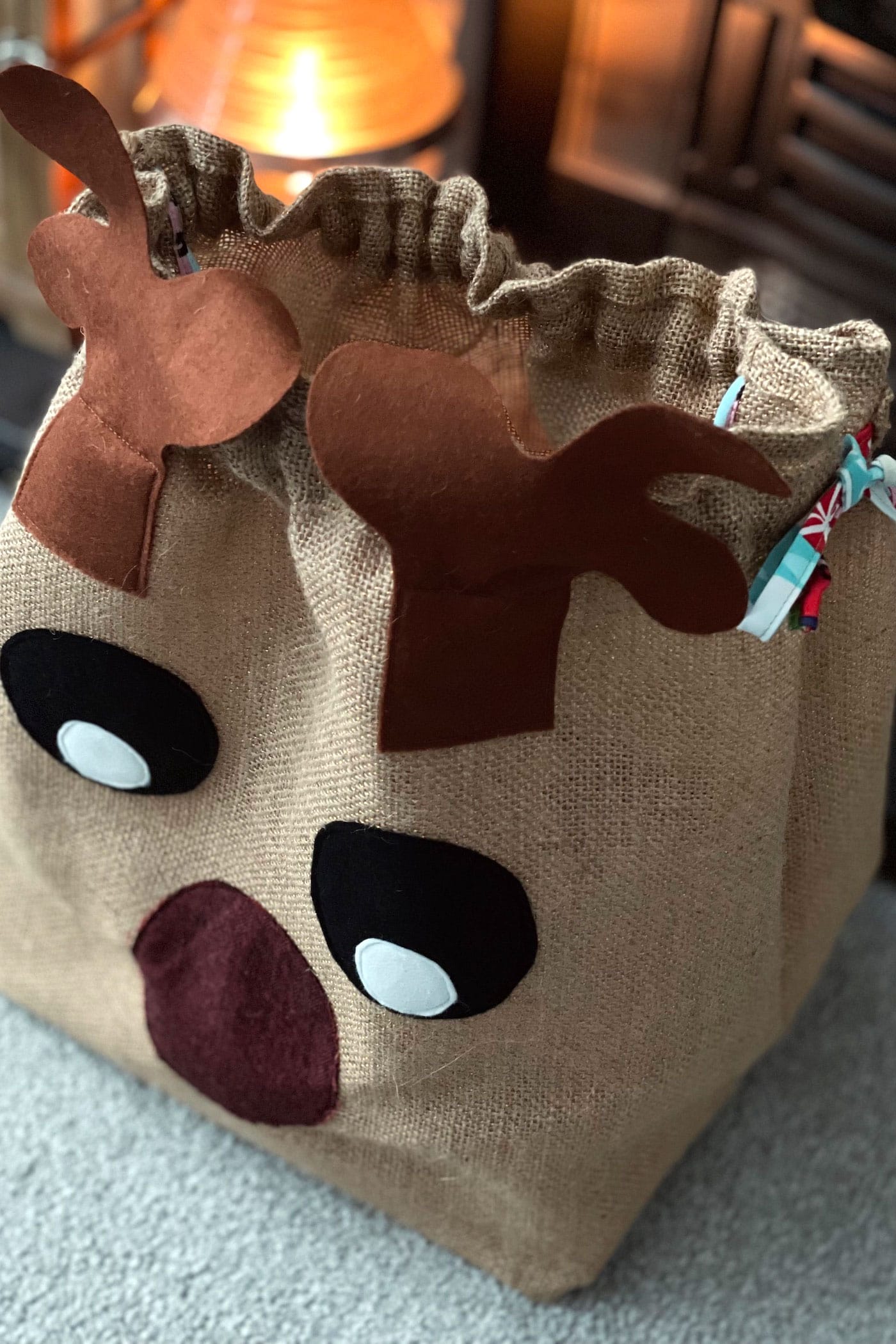 Reindeer Sack Gift Bag Sewing Pattern - The Polka Dot Chair