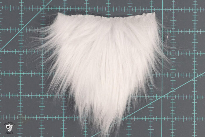 faux fur beard on cutting mat