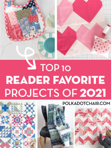 collage image of quilt projects with text