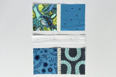 blue fabrics cut on white table