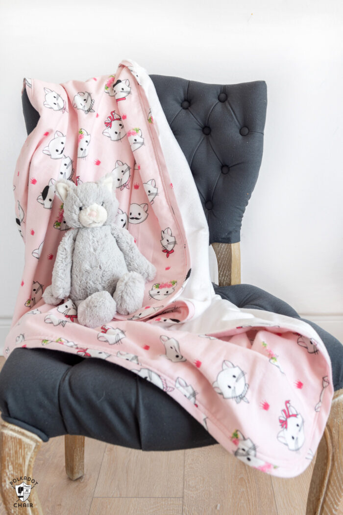How to Make a Flannel and Minky Baby Blanket Polka Dot Chair