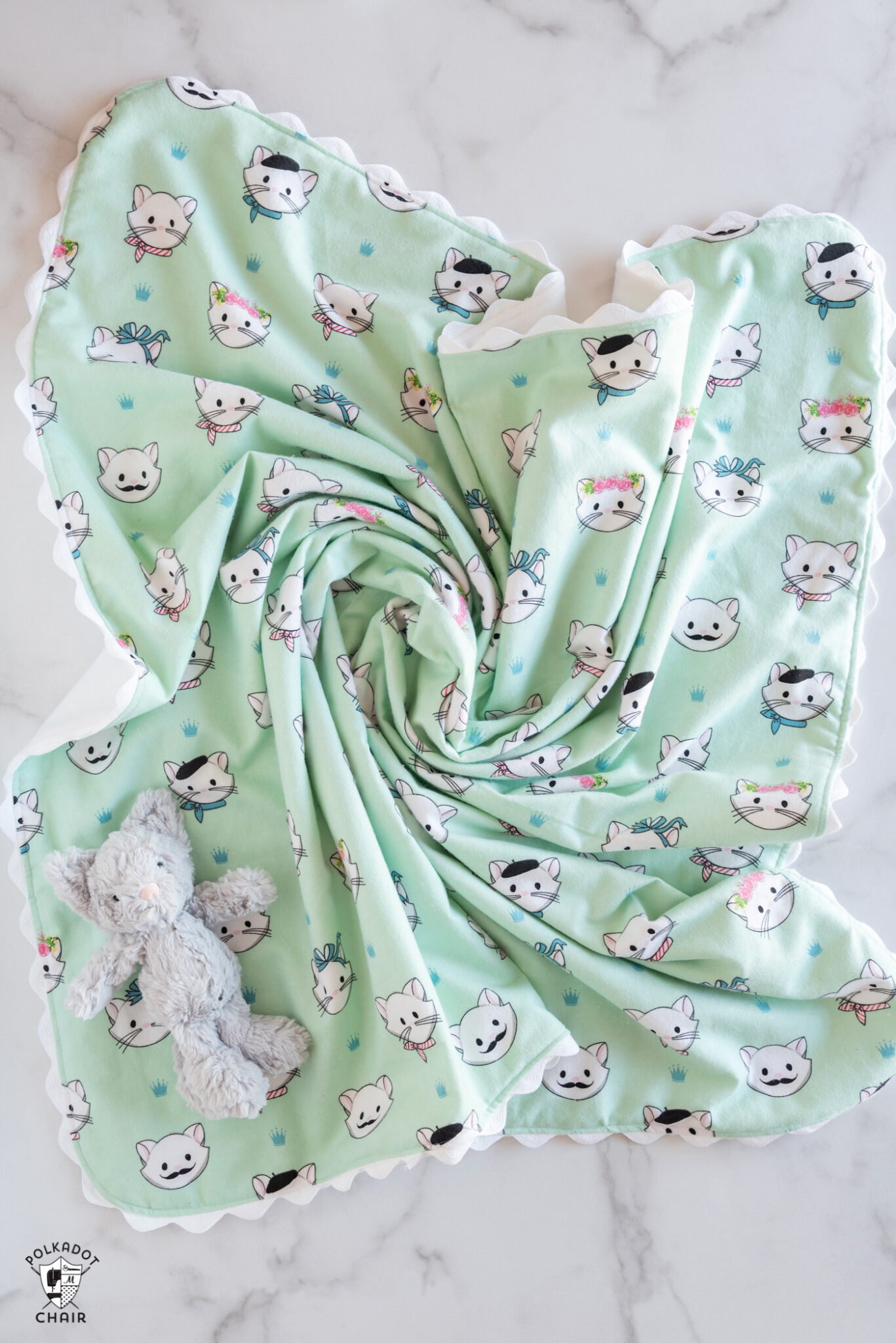 How to Make a Flannel and Minky Baby Blanket Polka Dot Chair