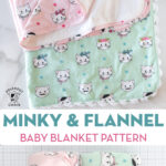 pink and mint flannel baby blankets on white tabletop