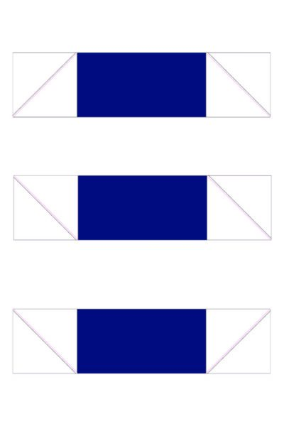 Diagram of quilt block construction in blue and white