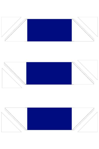 Diagram of quilt block construction in blue and white