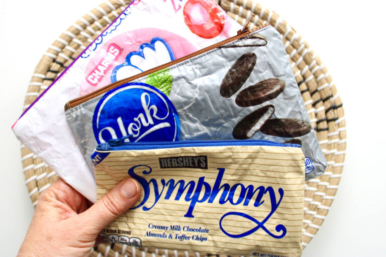 How to Make an Upcycled Candy Bag Zip Pouch The Polka Dot Chair