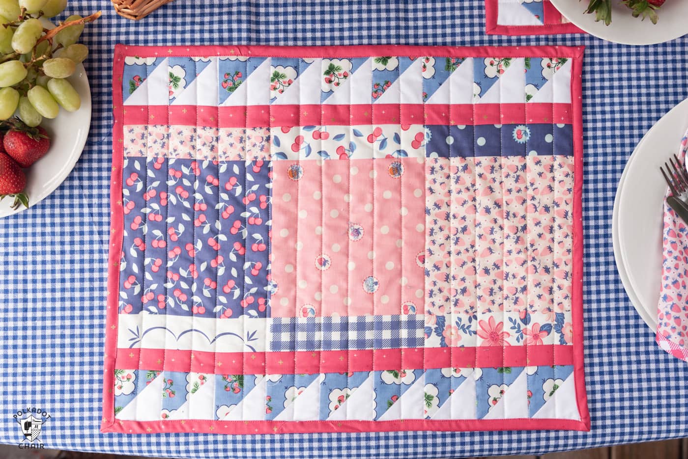 Summer Patchwork Quilted Placemats The Polka Dot Chair
