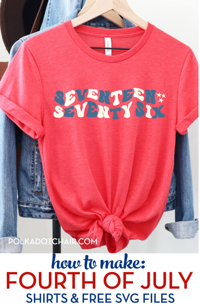 red tshirt with seventeen seventysix spelled out on clothing rack