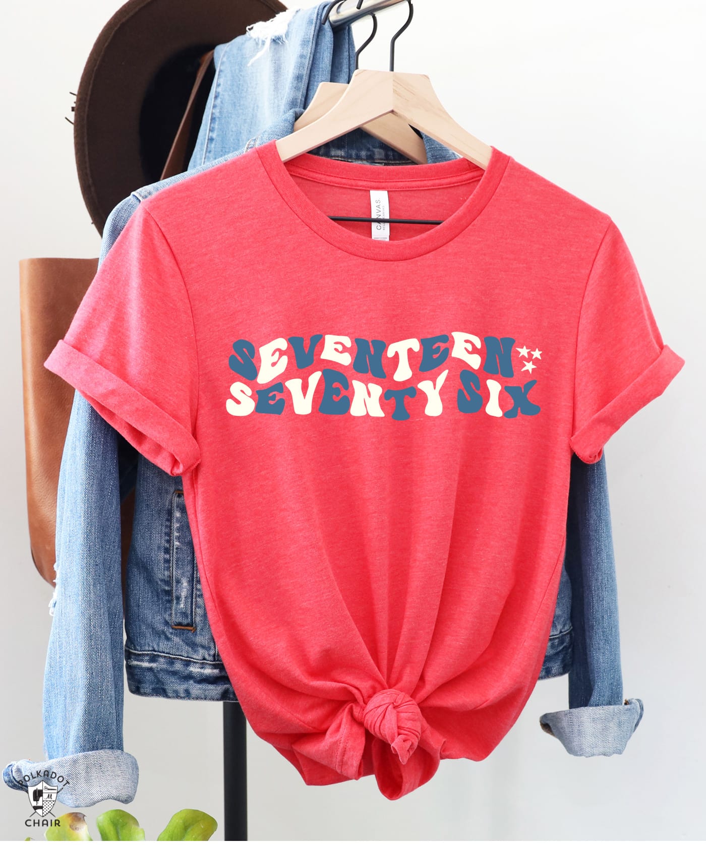 4th of july shirt on hanger