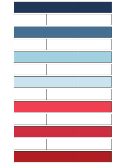 diagram showing quilt layout in red white and blue