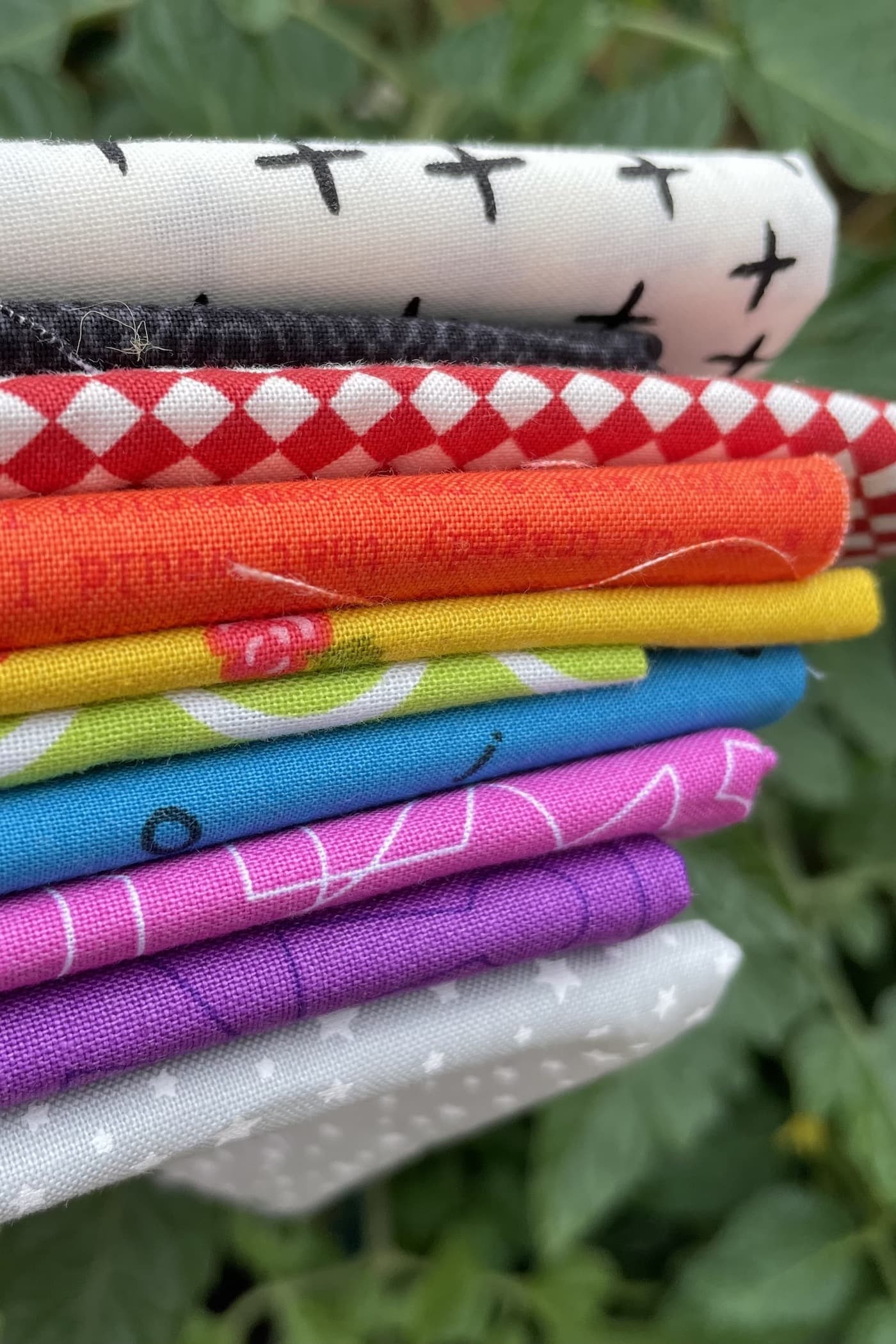 colorful stack of fabric folded