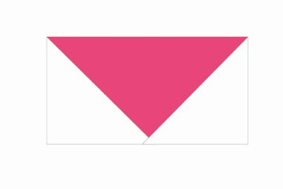 Diagram showing pink squares and white rectangles to make flying geese block