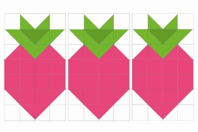 pink and white squares and triangles showing patchwork layout