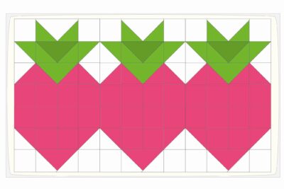 pink and white squares and triangles showing patchwork layout
