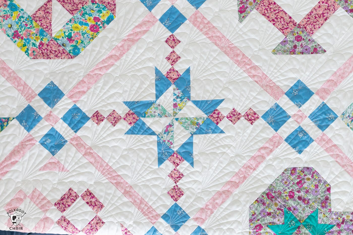 blue and pink quilt blocks