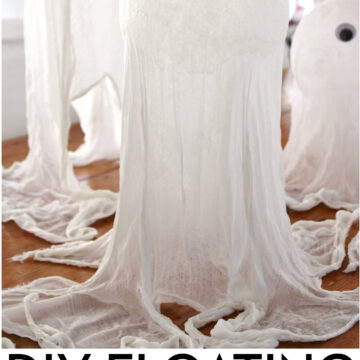 floating cheesecloth ghosts on table