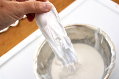 cheesecloth in liquid