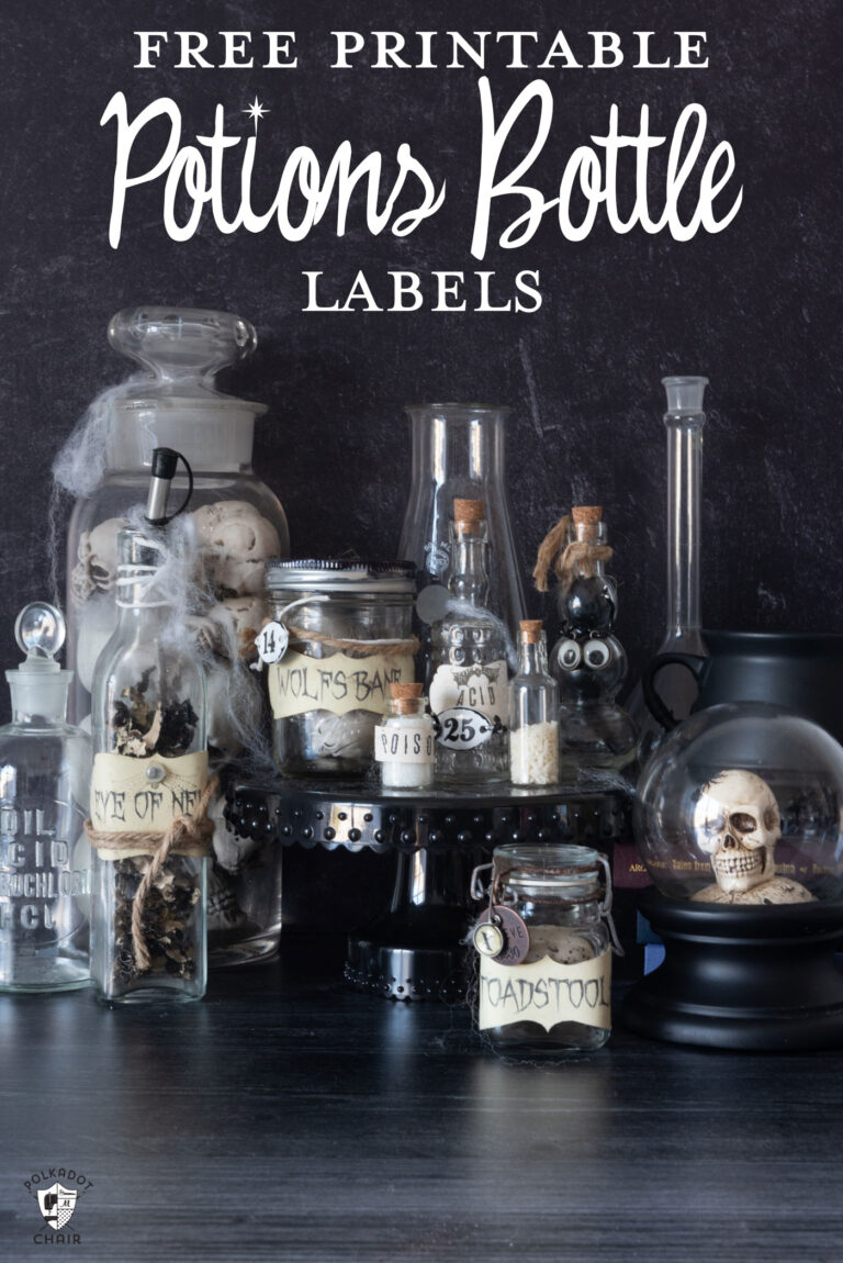 How to Make a Halloween Potions Centerpiece & Free Printable Potions Jar Labels