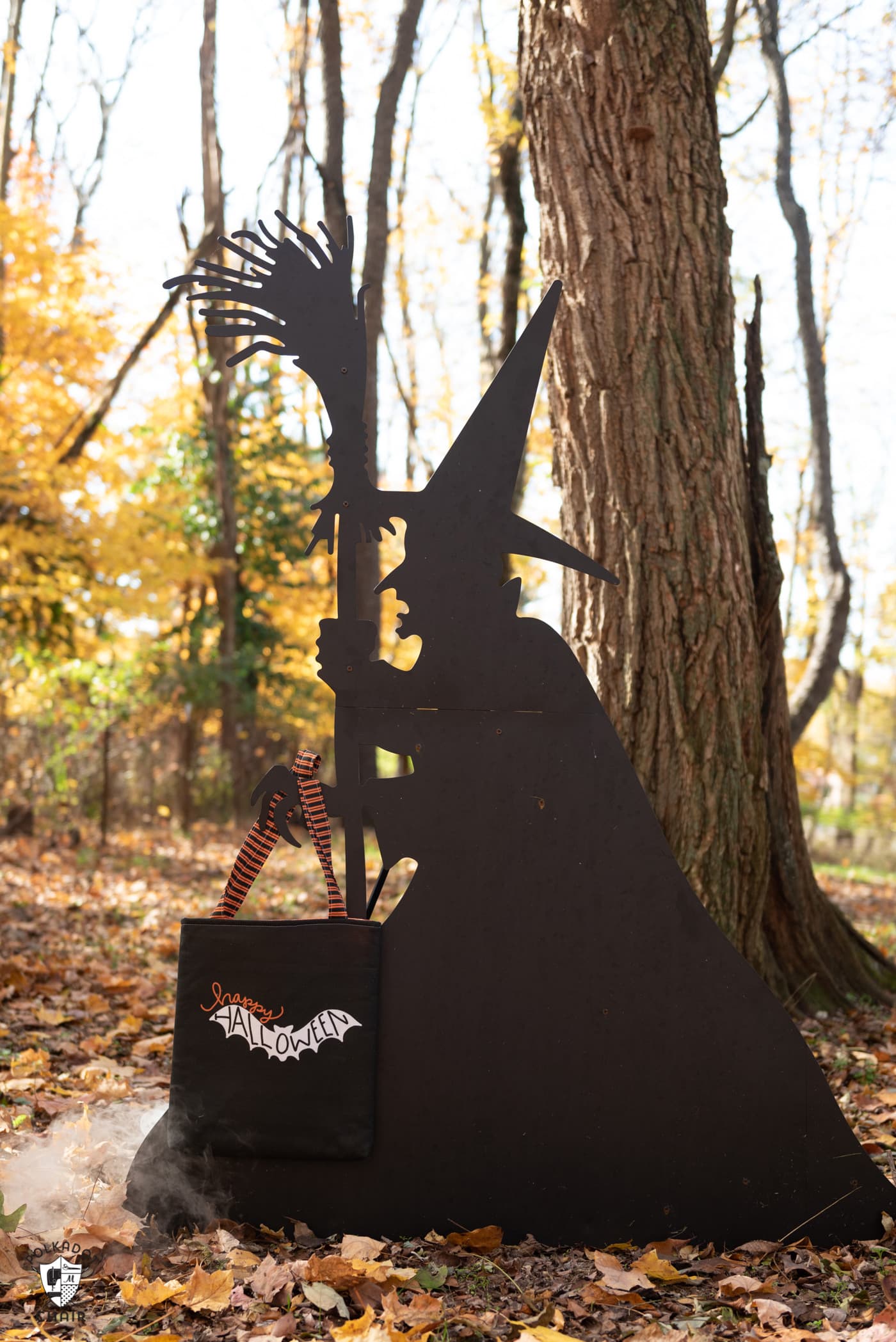 Witch silhouette outdoors