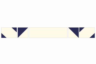 quilt assembly diagram step, geometric shape with navy and cream squares and triangles