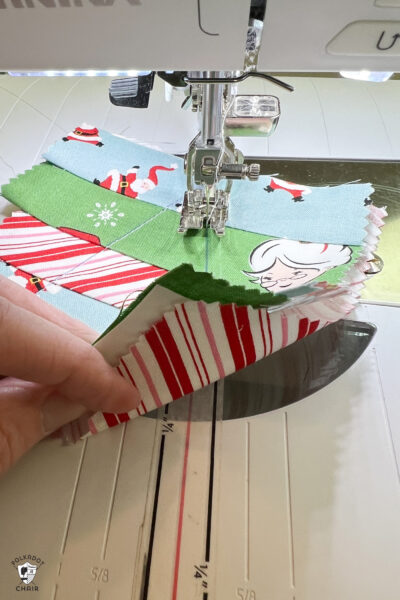 fabric under sewing machine foot