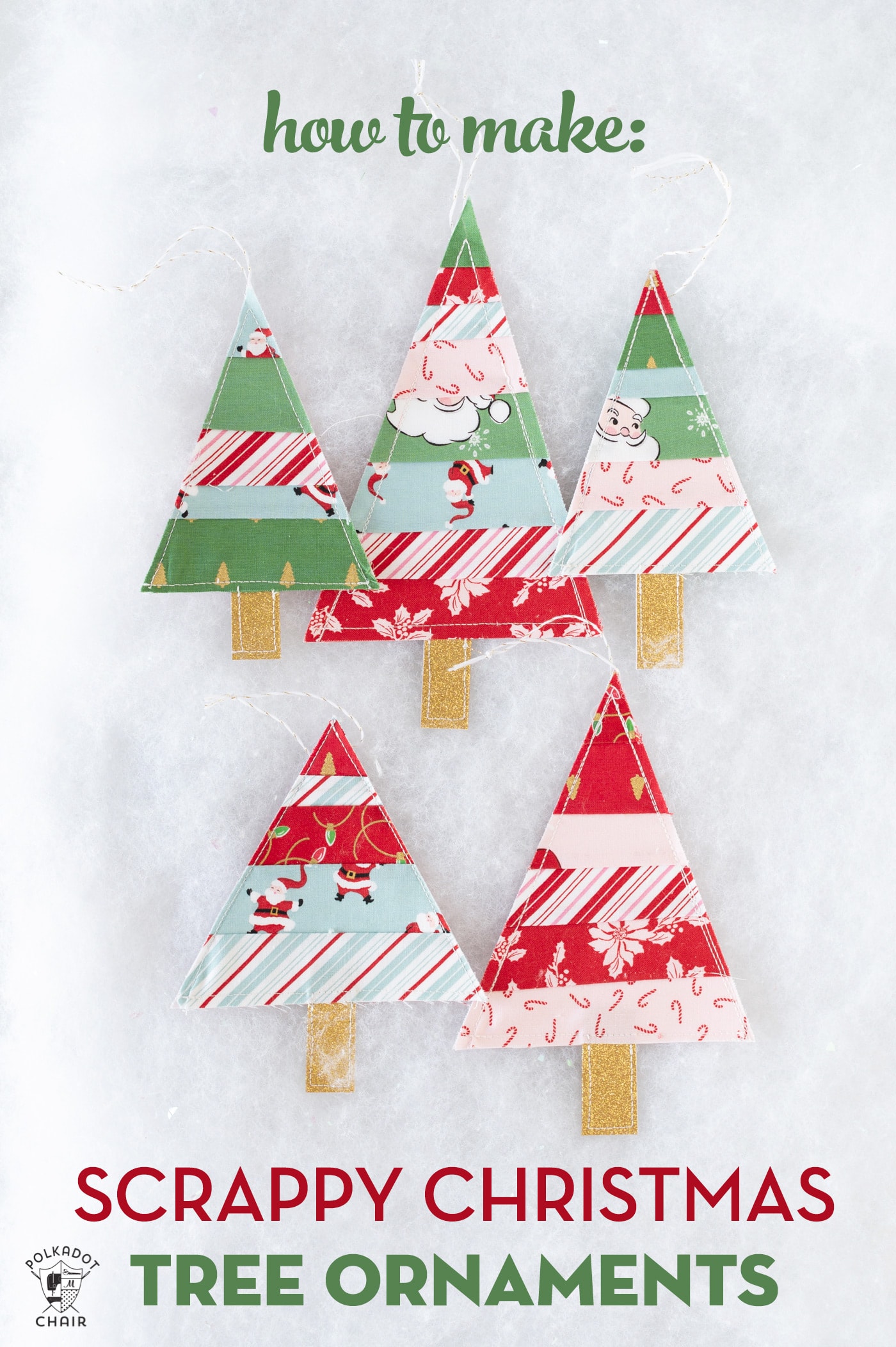 striped christmas tree ornaments on white table