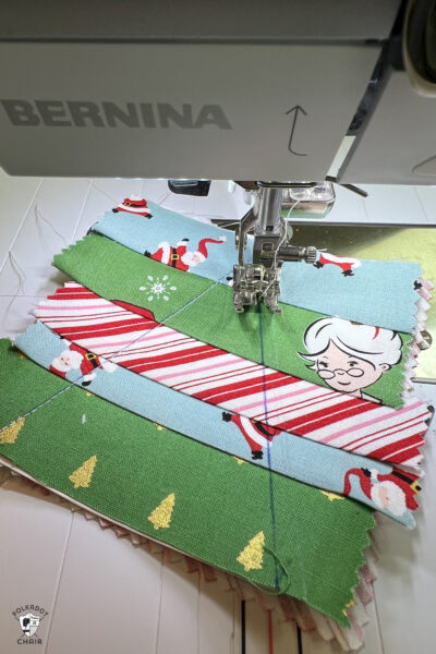 fabric under sewing machine foot