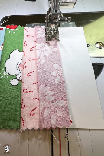 fabric under sewing machine foot