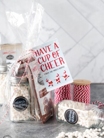 package of hot chocolate in a bag on a gray table