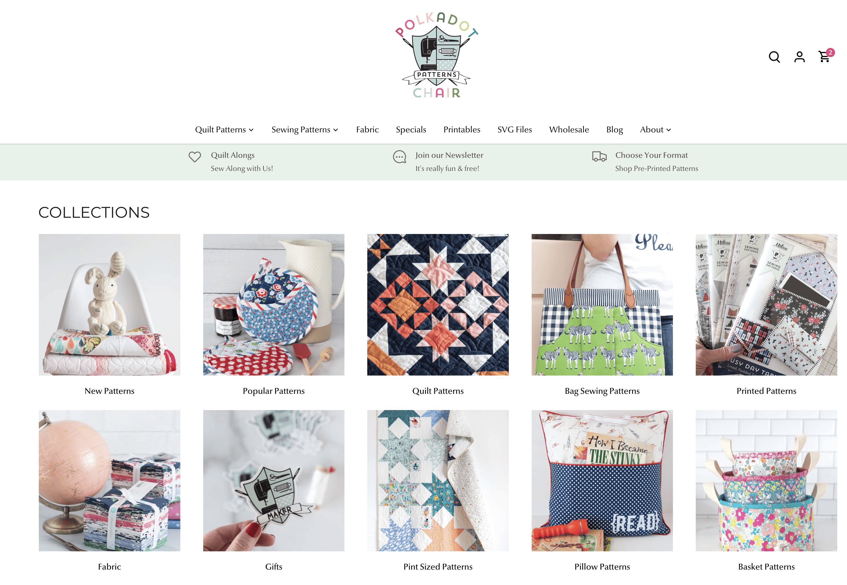 screenshot of polka dot chair pattern shop