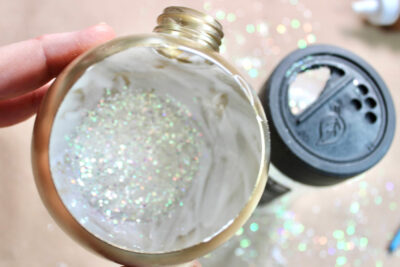 glitter inside ornament