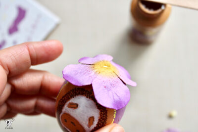 flower on end of egg