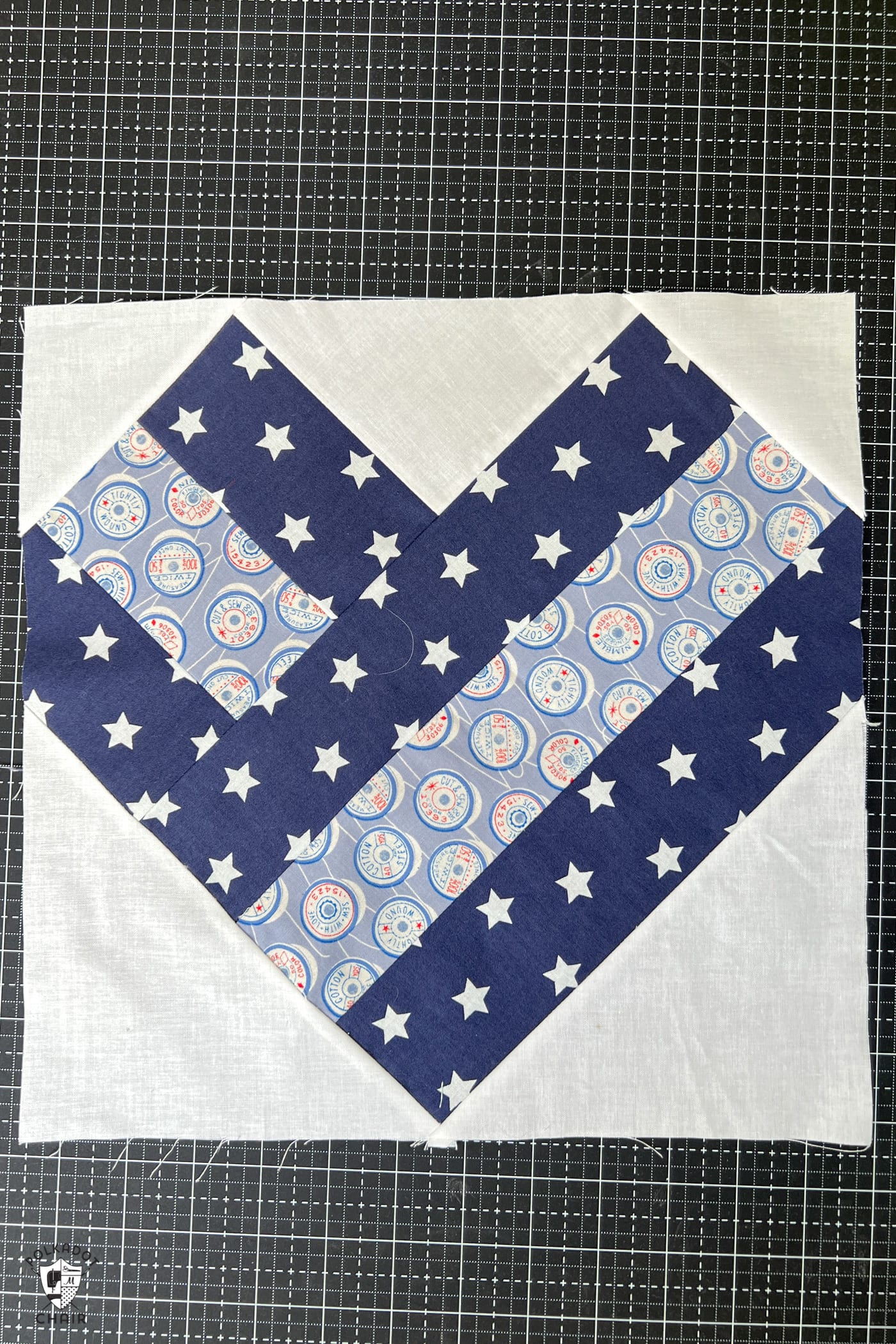 front of quilt block