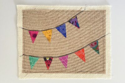triangle buntings on fabric