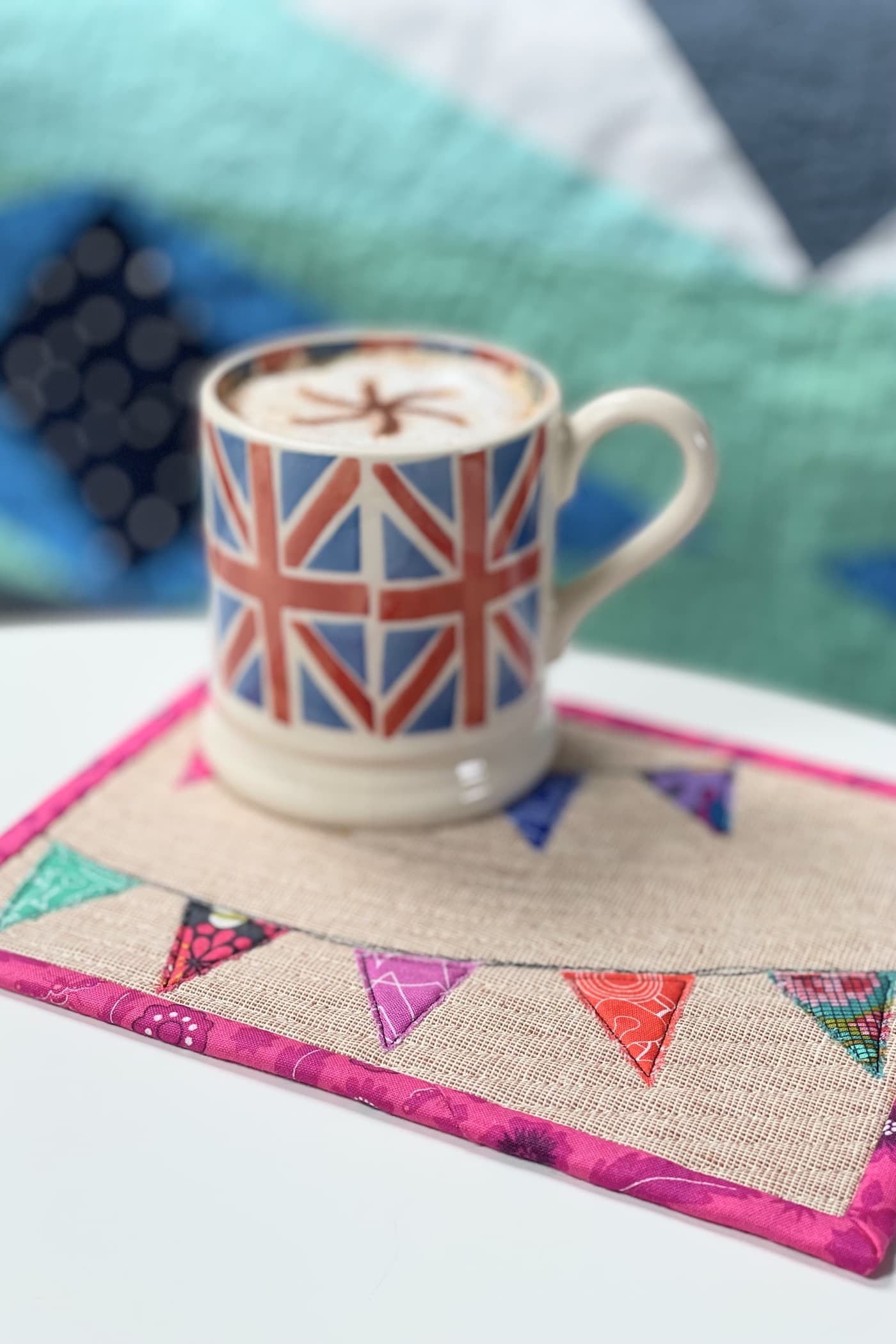 Street Party Bunting Mug Rug Pattern