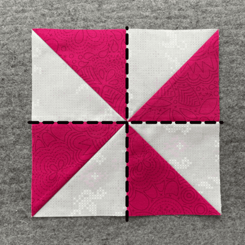 diagram of fabric with arrows showing quilting direction