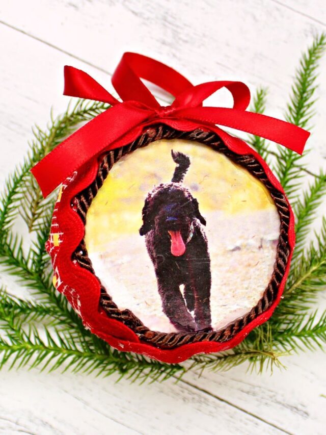 How to Make a Retro Fabric Christmas Ornament with a Photo Story