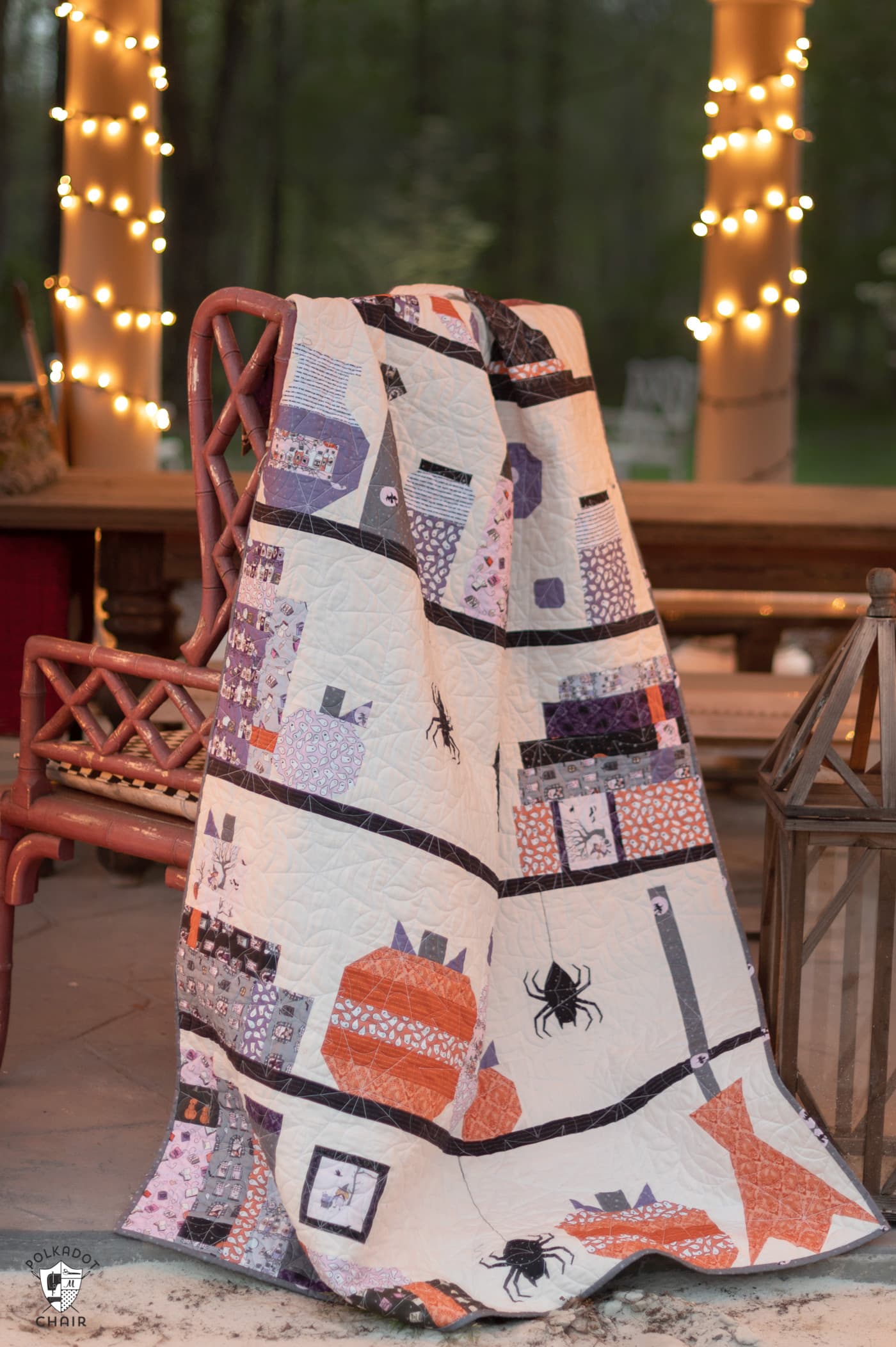 Halloween quilt outdoors