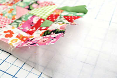 colorful fabric scraps on table