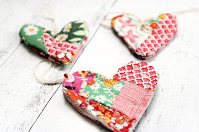 patchwork heart and string