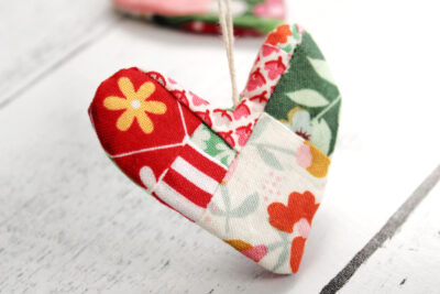 patchwork heart and string