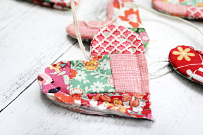 patchwork heart and string