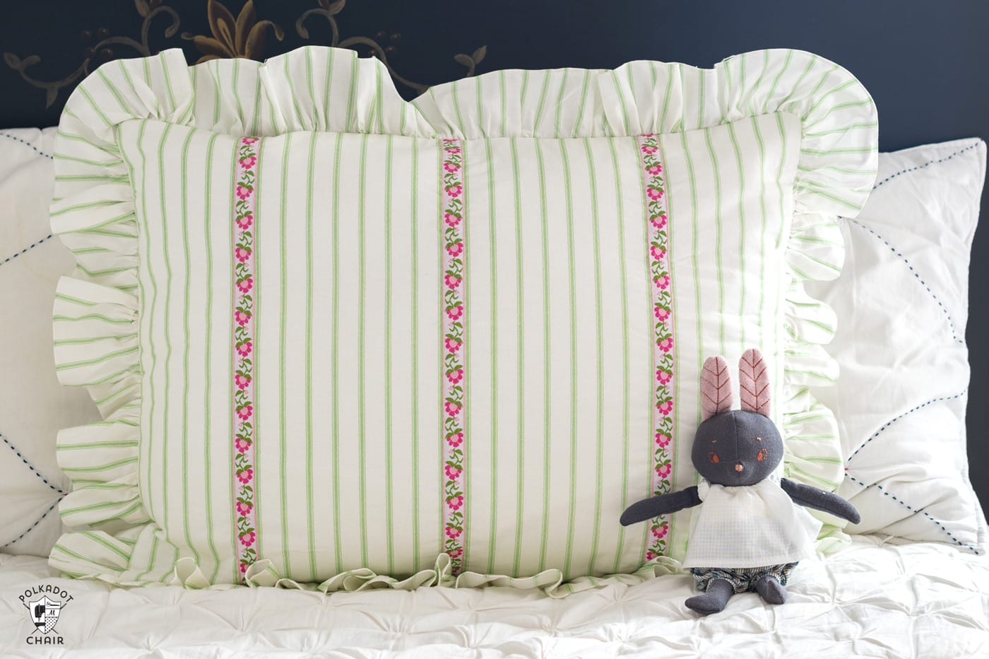 How to Make a Pillow Sham with a Ruffle Edge - The Polka Dot Chair