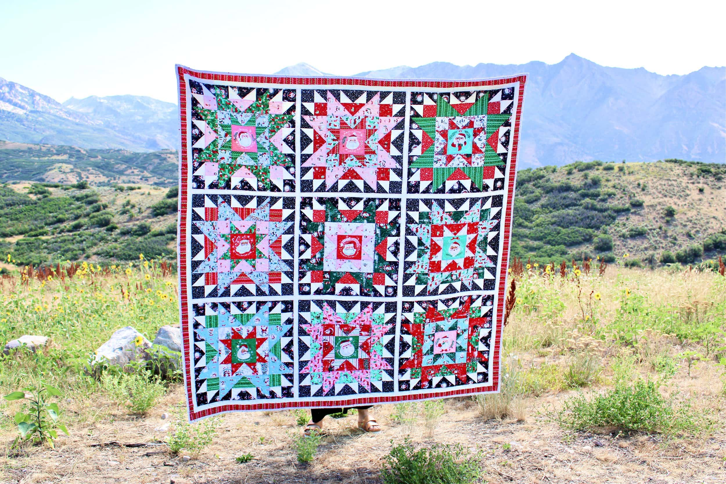 Christmas quilt outdoors