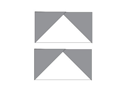 black and white diagram of construction of a sawtooth star quilt block
